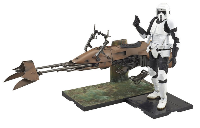 Bandai Spirits Star Wars Scout Trooper & Speeder Bike 1/12 Scale Plastic Model - Made In Japan- Japan Figure Store - #1 Bring To You The Best Japanese Goods
