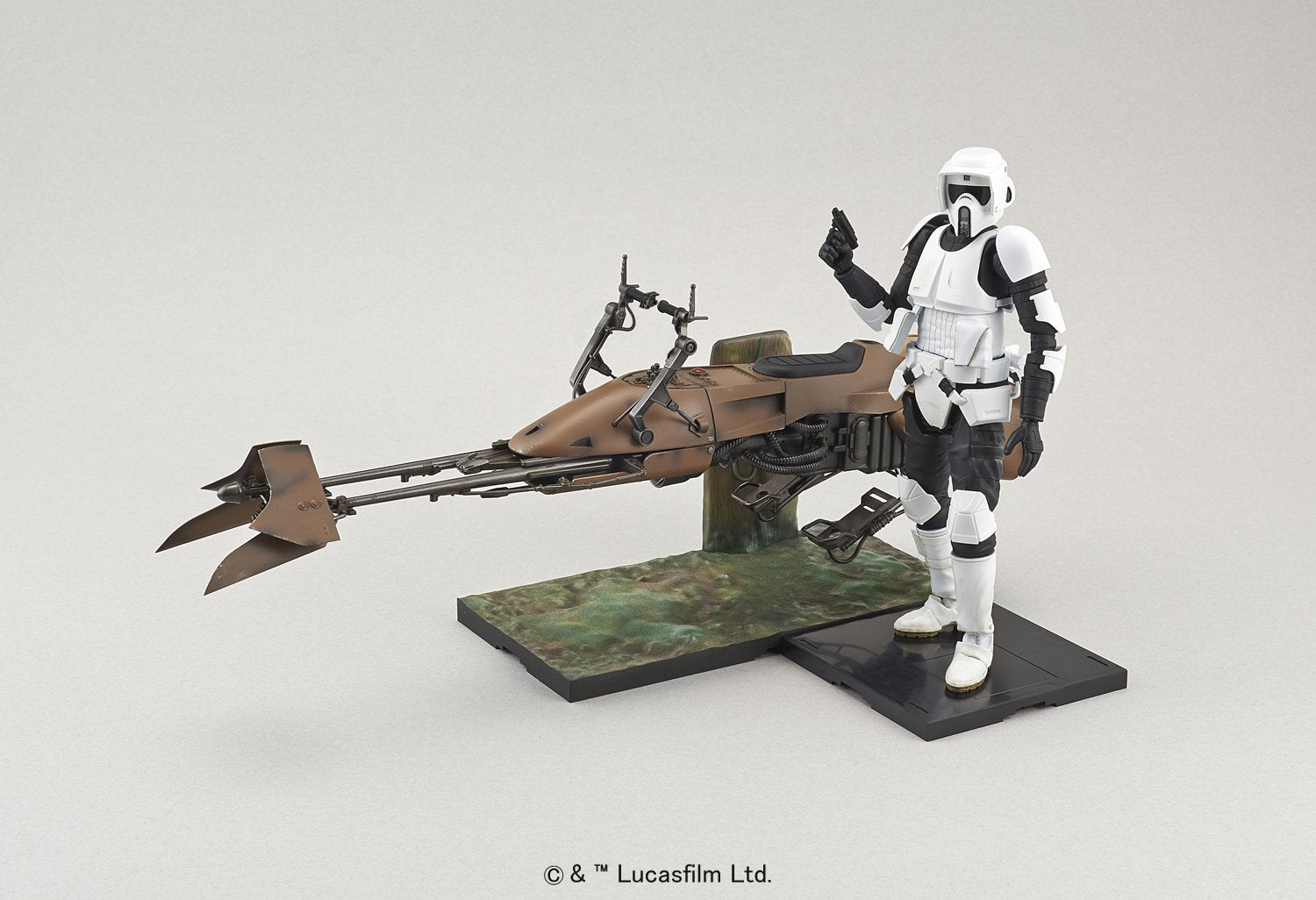 Bandai Spirits Star Wars Scout Trooper & Speeder Bike 1/12 Scale Plastic Model - Made In Japan- Japan Figure Store - #1 Bring To You The Best Japanese Goods