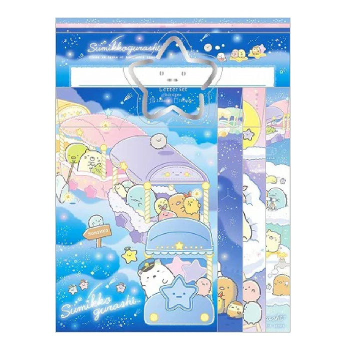 [Sumikko Gurashi] Letter Set Lh73301 Starry Sky Sanpo [Letter] [4 Types Of Stationery Envelopes] [Fashionable Letter/Cute Letter] [San-X]- Japan Figure Store - #1 Bring To You The Best Japanese Goods