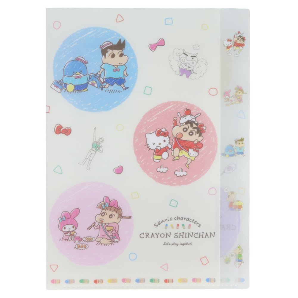Sun-Star Stationery Japan Sanrio Clear File Die Cut Crayon Shin-Chan X Sanrio S2137062- Japan Figure Store - #1 Bring To You The Best Japanese Goods