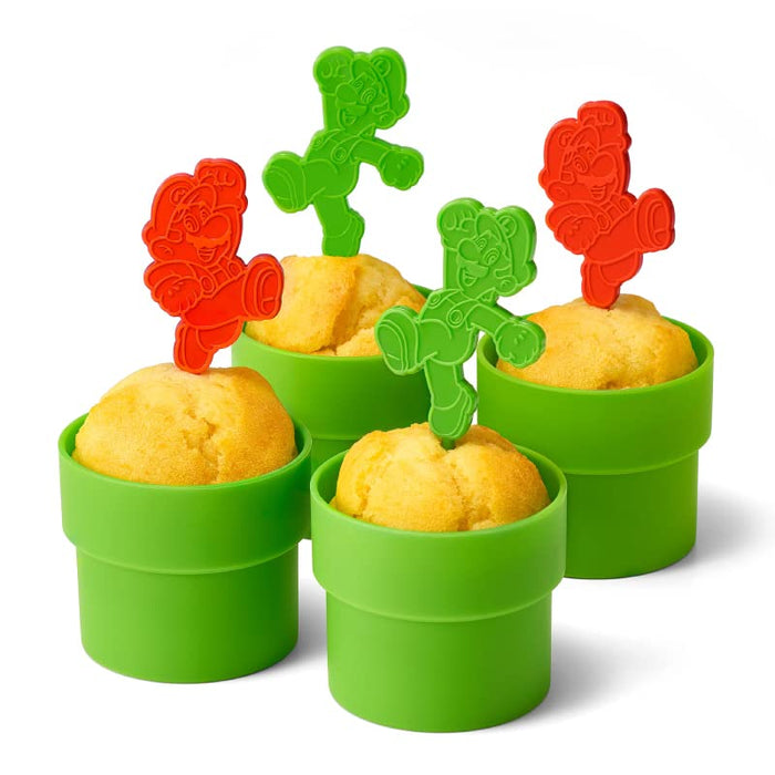 NINTENDO Super Mario Home & Party Muffin Cup Pipe & Pick Mario / Luigi- Japan Figure Store - #1 Bring To You The Best Japanese Goods