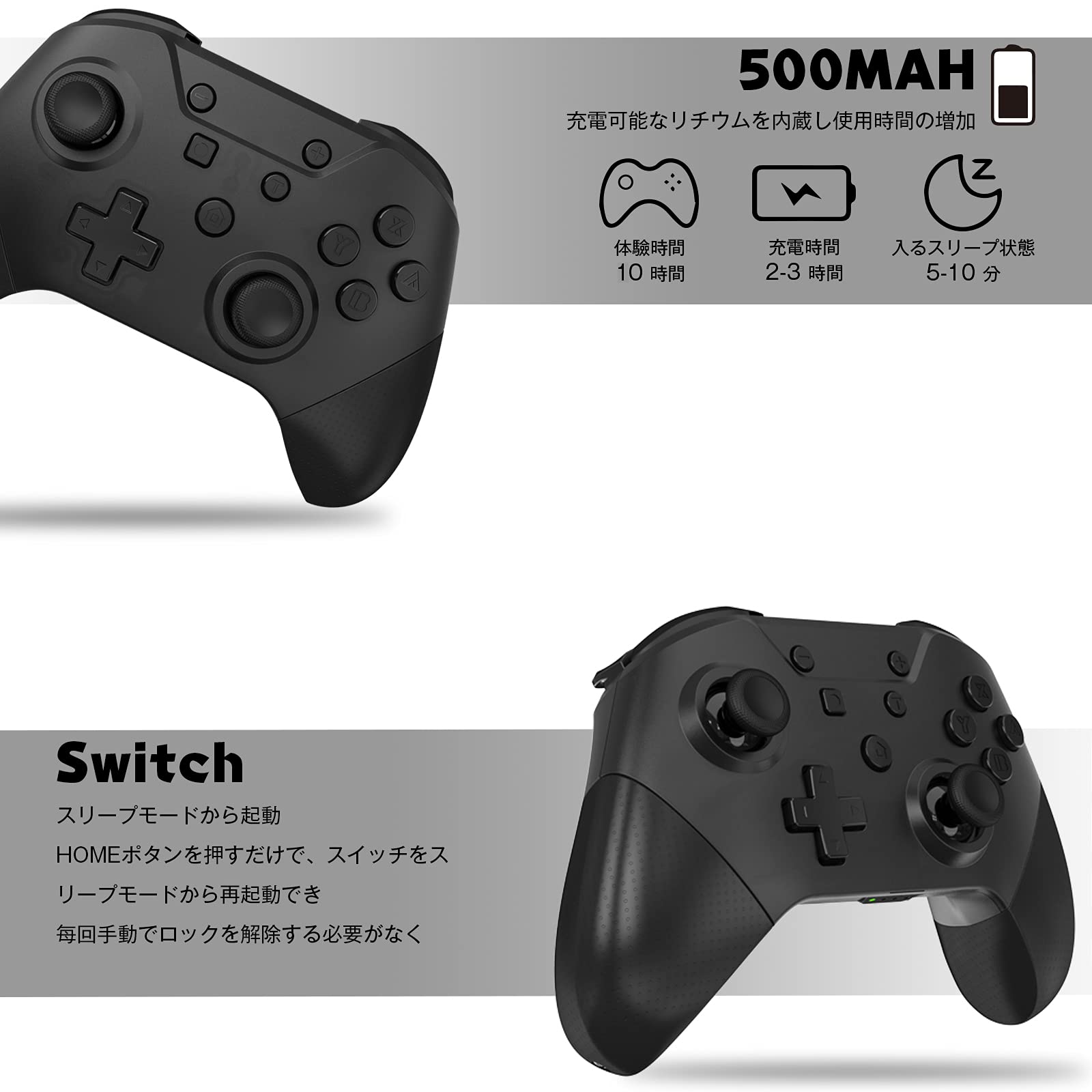 Yokepro Switch Controller Bluetooth 5.0 HD Vibration Sleep Return NFC Amiibo Turbo Fire Gyro Sensor Compatible All Switch Systems Black- Japan Figure Store - #1 Bring To You The Best Japanese Goods