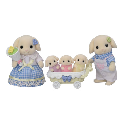 Epoch Sylvanian Families Flora Rabbit Family Dollhouse Toy FS-50 Certified for Ages 3+- Japan Figure Store - #1 Bring To You The Best Japanese Goods