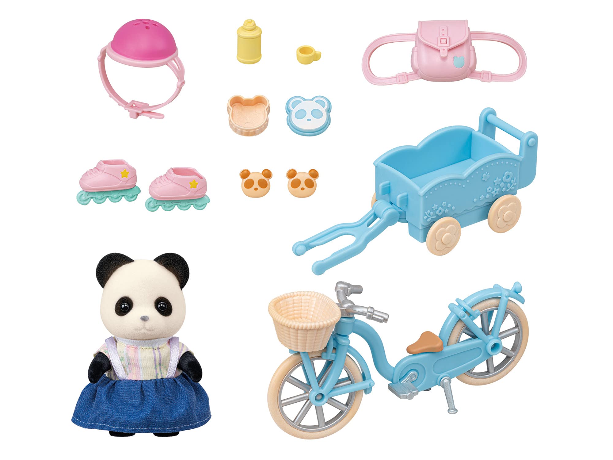 Epoch Sylvanian Families Doll Set with Furniture Panda Girl Cycling St Mark-Certified for Ages 3 Up- Japan Figure Store - #1 Bring To You The Best Japanese Goods