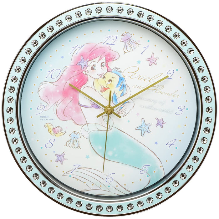 T'S FACTORY Disney The Little Mermaid Ariel Jewelry Wall Clock Blue- Japan Figure Store - #1 Bring To You The Best Japanese Goods