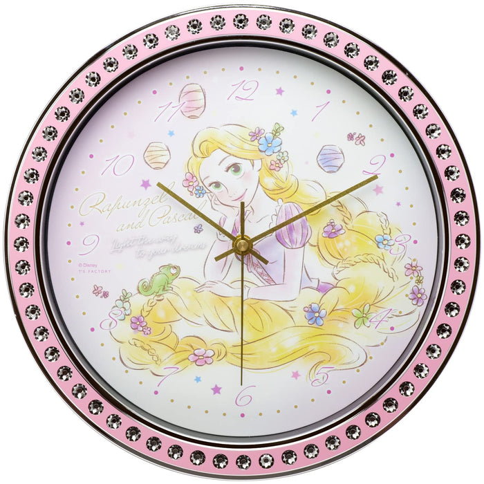 Ts Factory Wall Clock Disney Rapunzel Jewelry Wall Clock Analog Quiet Continuous Second Hand Pink Dn-5520251Ra- Japan Figure Store - #1 Bring To You The Best Japanese Goods
