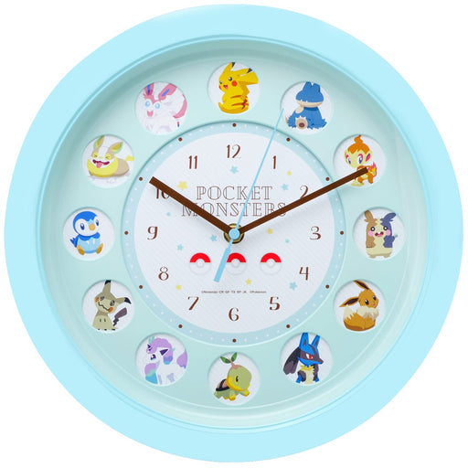 T'S FACTORY Pokemon Circle Window Wall Clock Blue- Japan Figure Store - #1 Bring To You The Best Japanese Goods