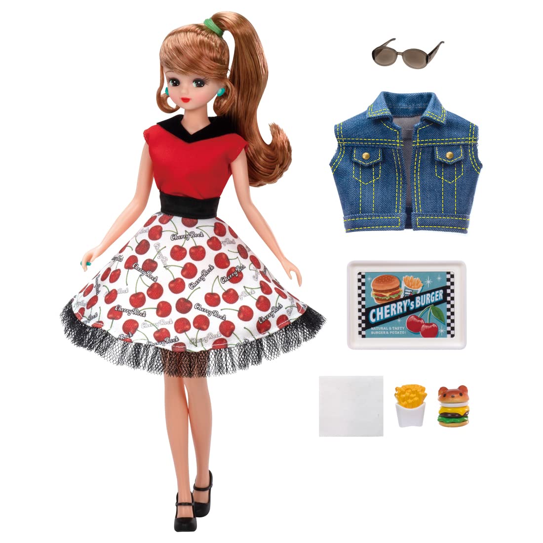 Takara Tomy Licca-Chan Doll #Licca #Rockabilly Cherry Dress Up Doll Pretend Play Toy Age 3 And Up Passed Toy Safety Standards St Mark Certified Licca Takara Tomy- Japan Figure Store - #1 Bring To You The Best Japanese Goods