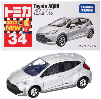 Takara Tomy Tomica No.34 Toyota Aqua Mini Car Toy for Boys 3+ Safety Standard Boxed- Japan Figure Store - #1 Bring To You The Best Japanese Goods