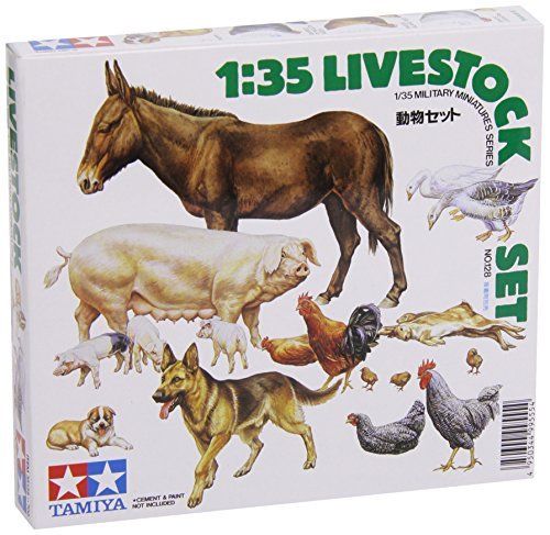 Tamiya 1/35 Animal Livestock Set Model Kit - Japan Figure