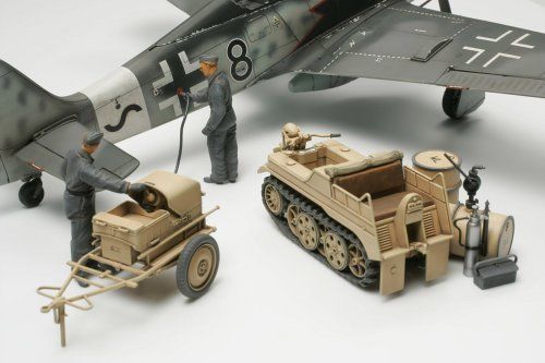 Tamiya 1/48 German Aircraft Power Supply Unit & Kettenkraftrad Model Kit - Japan Figure