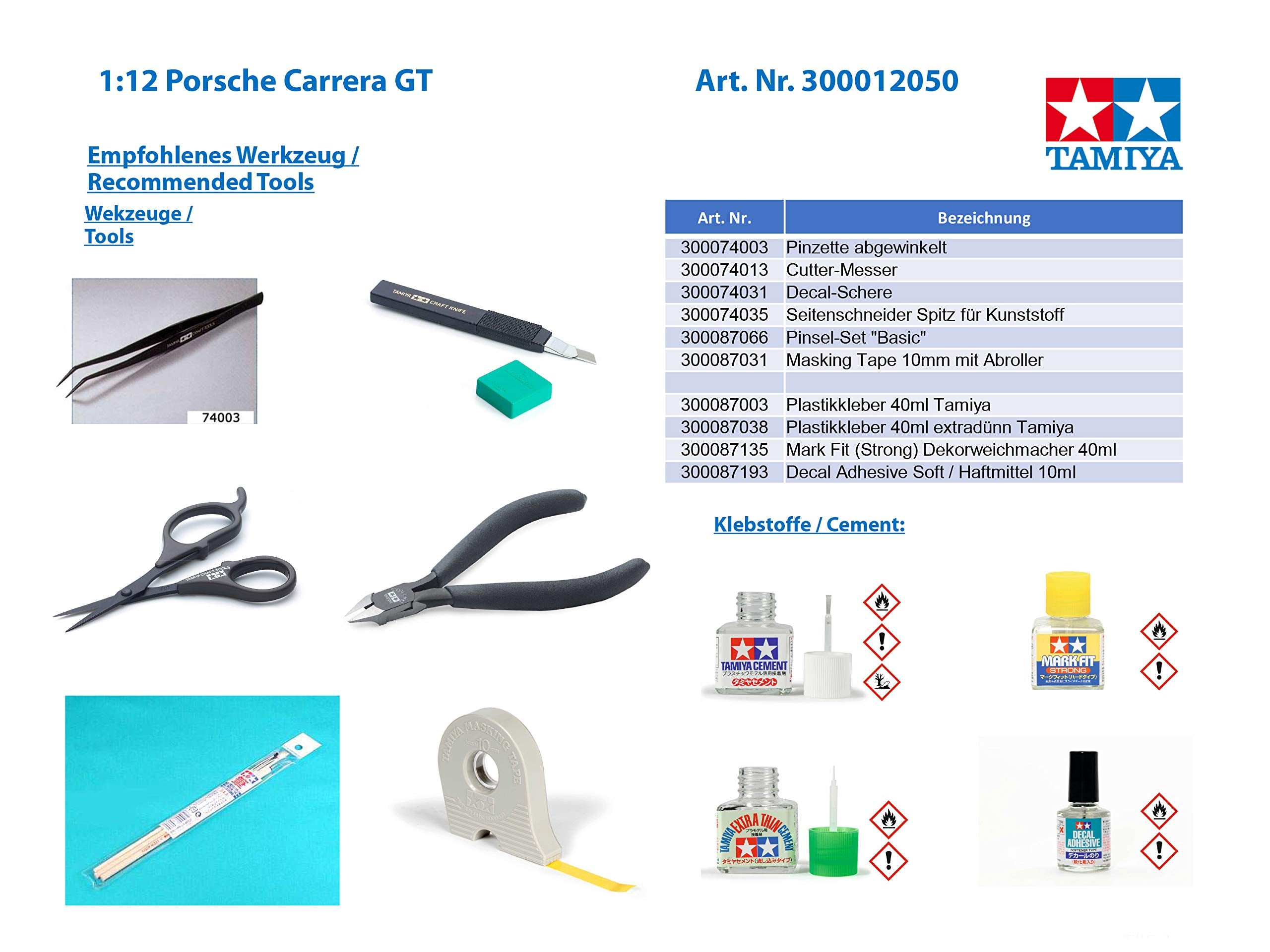 Tamiya 1/12 Porsche Carrera Gt Japanese Porsche Car Model Plastic Scale Cars- Japan Figure Store - #1 Bring To You The Best Japanese Goods