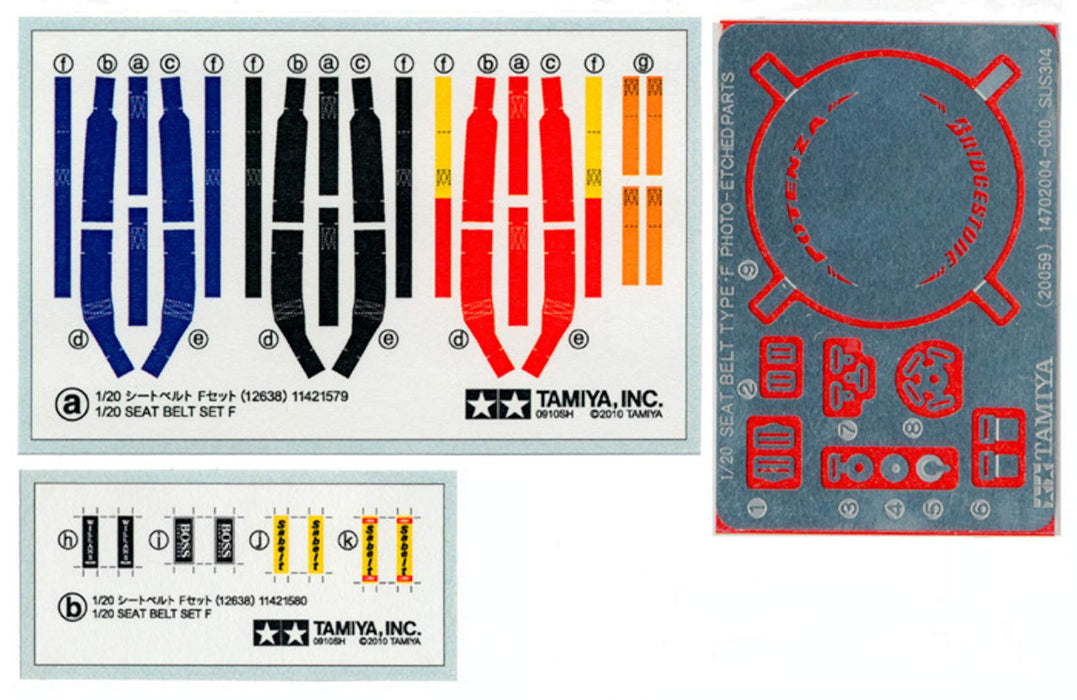 Tamiya Detail Up Parts Series 38 1/20 Seat Belt F Set 12638 Plastic Model Parts- Japan Figure Store - #1 Bring To You The Best Japanese Goods