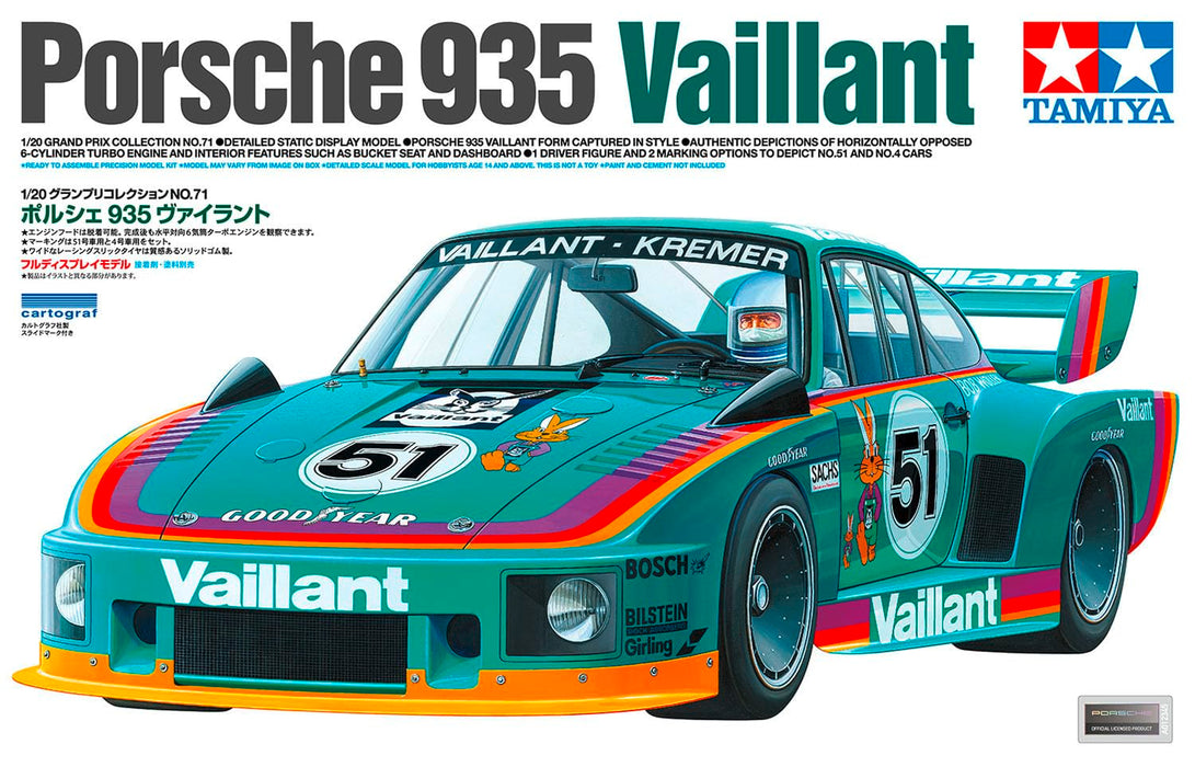 Tamiya 1/20 Porsche 935 Vaillant 20071- Japan Figure Store - #1 Bring To You The Best Japanese Goods