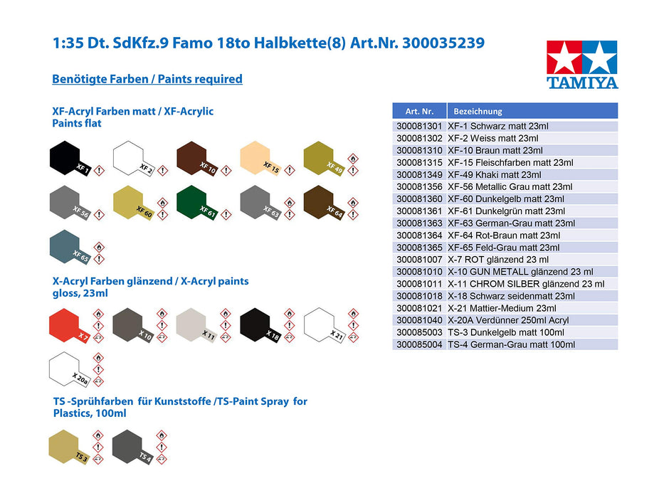 TAMIYA 35239 German 18Ton Heavy Half-Track Famo 1/35 Scale Kit- Japan Figure Store - #1 Bring To You The Best Japanese Goods