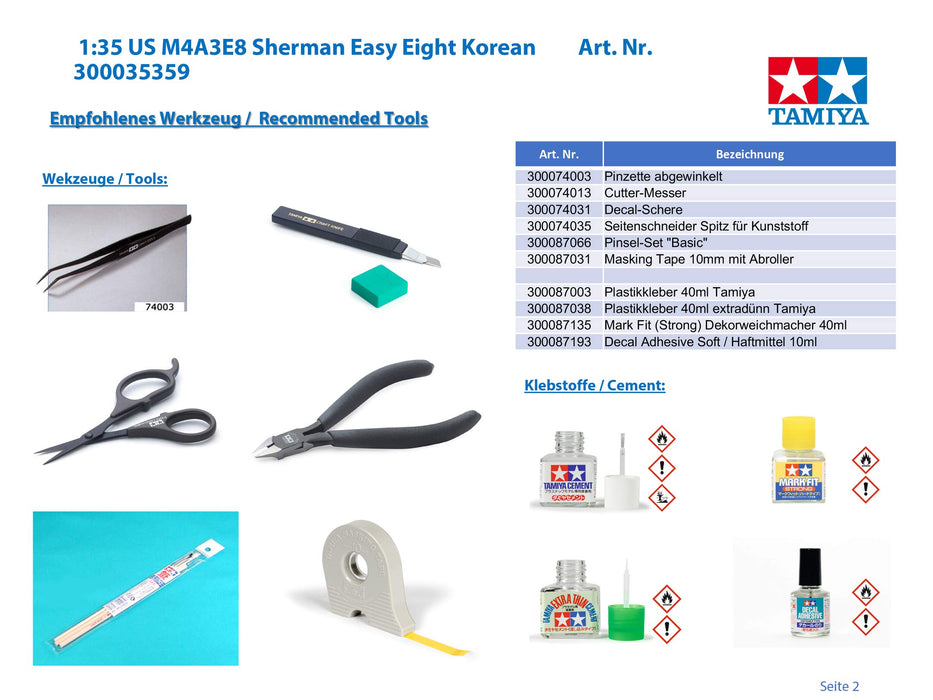 TAMIYA 35359 Us Medium Tank M4A3E8 Sherman "Easy Eight" Korean War 1/35 Kit- Japan Figure Store - #1 Bring To You The Best Japanese Goods