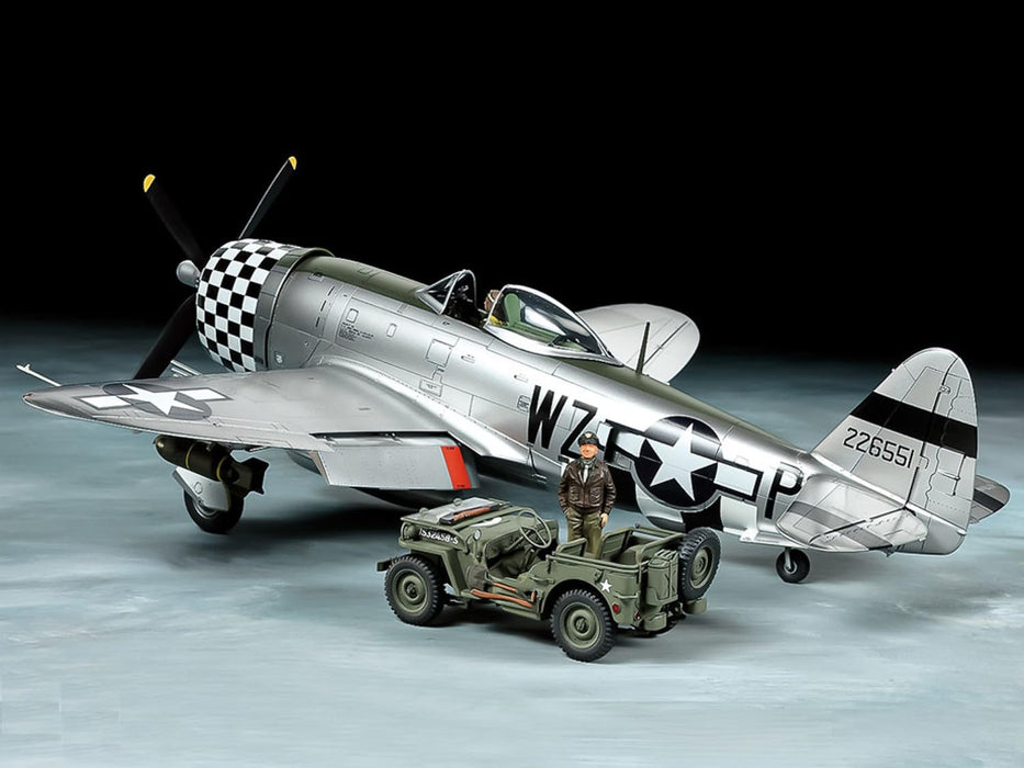 Tamiya 1/48 Republic P-47D Thunderbolt Bubble Top & Small 4Wd Vehicle Set Japan Plastic Model 25214- Japan Figure Store - #1 Bring To You The Best Japanese Goods