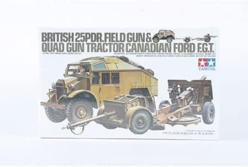TAMIYA 35044 British 25 Pndr. Field Gun & Quad Gun Tractor 1/35 Scale Kit- Japan Figure Store - #1 Bring To You The Best Japanese Goods