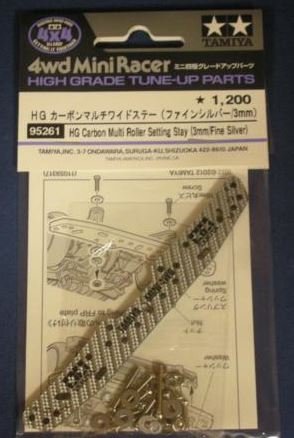 TAMIYA 95261 Mini 4Wd Hg Carbon Multi Roller Setting Stay 3Mm Fine Silver- Japan Figure Store - #1 Bring To You The Best Japanese Goods