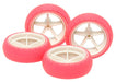TAMIYA Mini 4Wd 95460 Narrow Large Dia. Wheel & Soft Arched Tires Fluorescent Pink- Japan Figure Store - #1 Bring To You The Best Japanese Goods