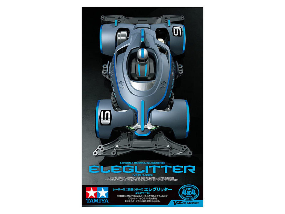 Tamiya Racer Mini 4Wd Series No.100 Ele Glitter Vz Chassis 18100- Japan Figure Store - #1 Bring To You The Best Japanese Goods