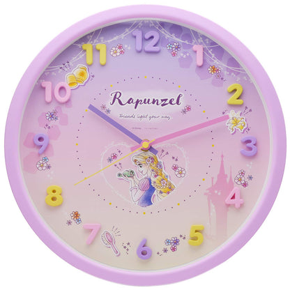 T'S FACTORY - Disney Tangled Rapunzel Wall Clock Purple- Japan Figure Store - #1 Bring To You The Best Japanese Goods