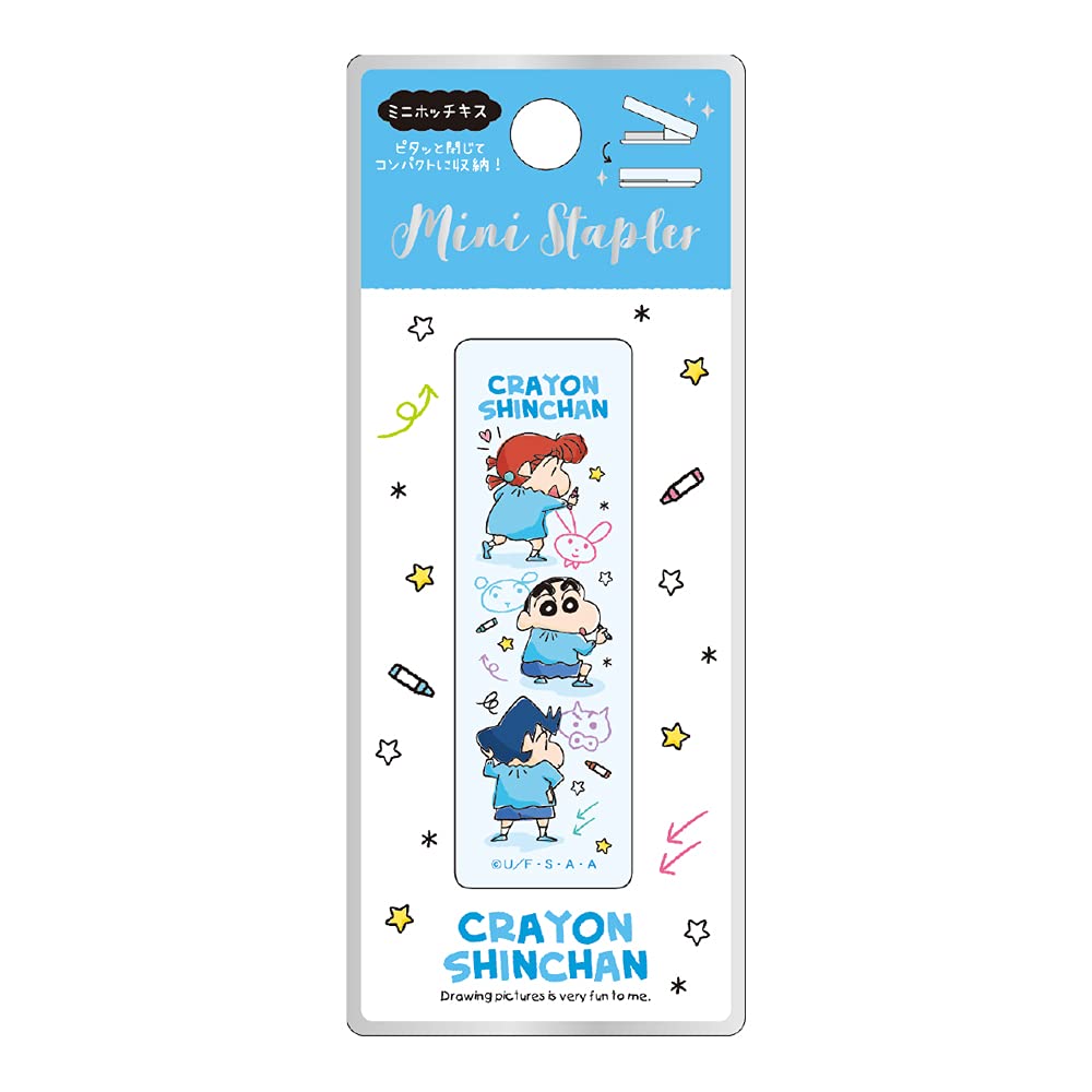 Tee&S Factory Crayon Shin-Chan Mini Stapler Doodle/Friends About H6.2 X W2 X D1.5Cm Ks-5540511Rt Blue- Japan Figure Store - #1 Bring To You The Best Japanese Goods