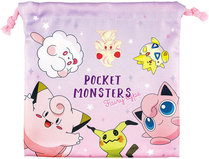POKEMON CENTER ORIGINAL Pokemon Fairy Type Flat Drawstring Bag- Japan Figure Store - #1 Bring To You The Best Japanese Goods