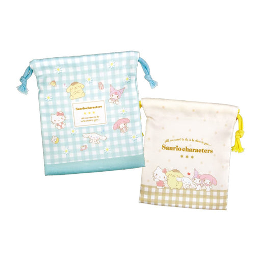 T'S Factory Sanrio Drawstring Bag Set Of 2 Sanrio Characters Flower- Japan Figure Store - #1 Bring To You The Best Japanese Goods