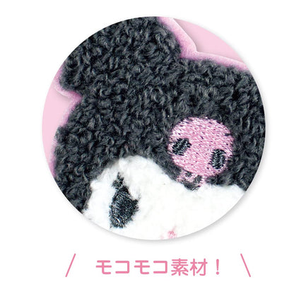 T's Factory Sanrio Kuromi Embroidery Sticker SR-5541604Ku H5.4xW6.2xD0.3cm- Japan Figure Store - #1 Bring To You The Best Japanese Goods