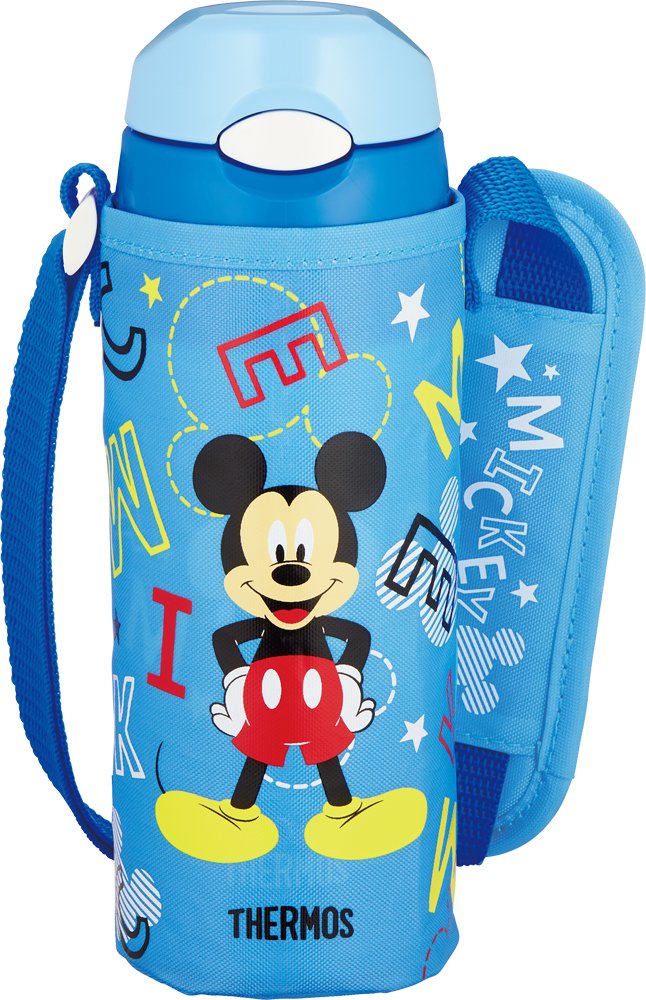 Thermos Vacuum Insulated Straw Bottle 400Ml Mickey Brewster Japan Fhl-401Fds Bls- Japan Figure Store - #1 Bring To You The Best Japanese Goods