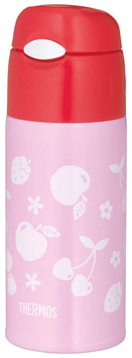 Thermos FHL-402F Water Bottle Vacuum Insulated Straw 400ml Pink Red- Japan Figure Store - #1 Bring To You The Best Japanese Goods