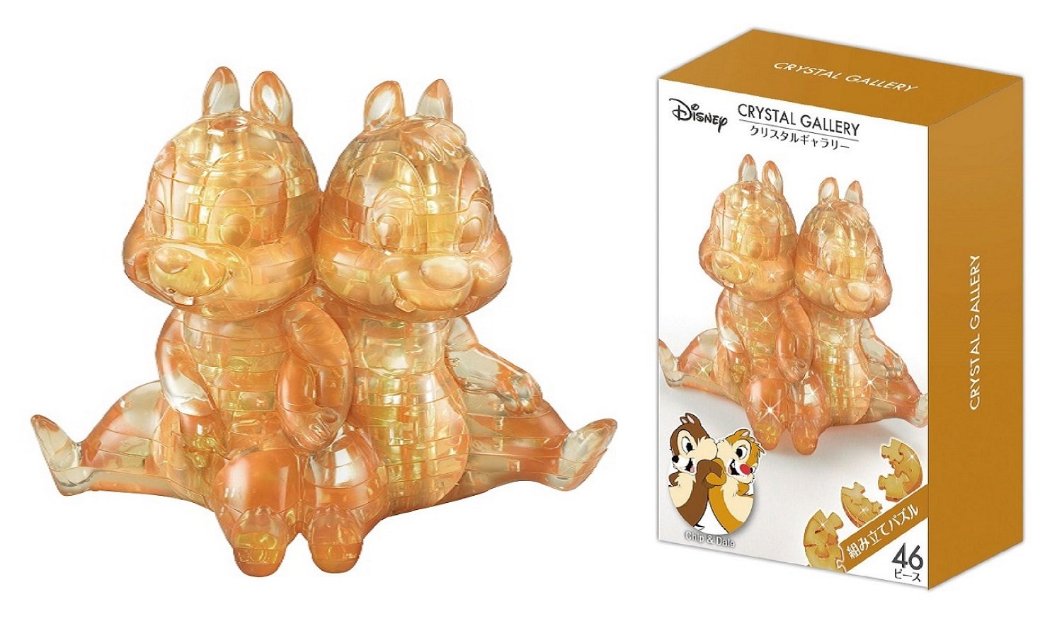 Hanayama Disney Crystal Gallery Brown Chip 'N' Dale 3D Puzzle 46 Pieces Japanese Puzzles Toys- Japan Figure Store - #1 Bring To You The Best Japanese Goods