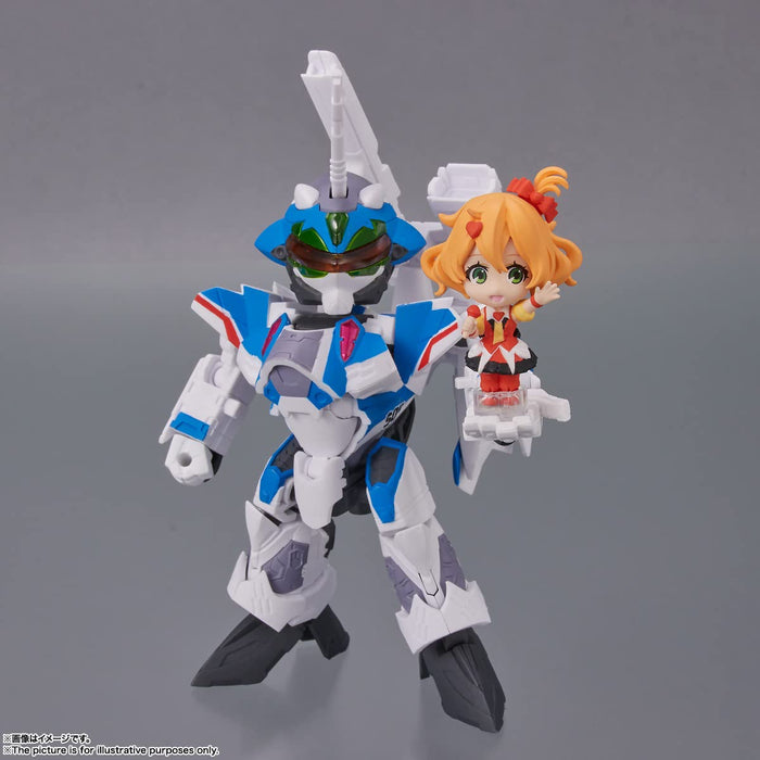 Tiny Session Macross Delta Vf-31J Siegfried (Hayate Immelmann Machine) With Freya Wion About 100Mm Pvc Abs Painted Movable Figure- Japan Figure Store - #1 Bring To You The Best Japanese Goods