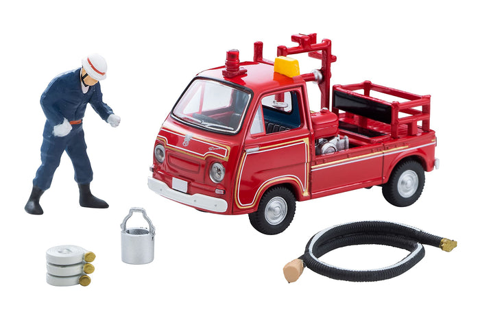 Tomytec Tomikarama Vintage Subaru Sambar Fire Engine Mini Diecast Car and Doll Set- Japan Figure Store - #1 Bring To You The Best Japanese Goods