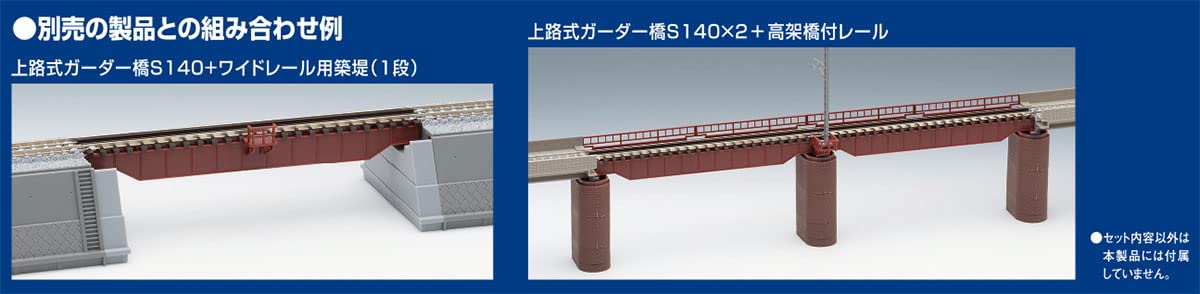 Tomytec Tomix N Gauge Red Upper Girder Bridge S140 with Brick Pier - 3255 Railway Model 2 Pieces- Japan Figure Store - #1 Bring To You The Best Japanese Goods