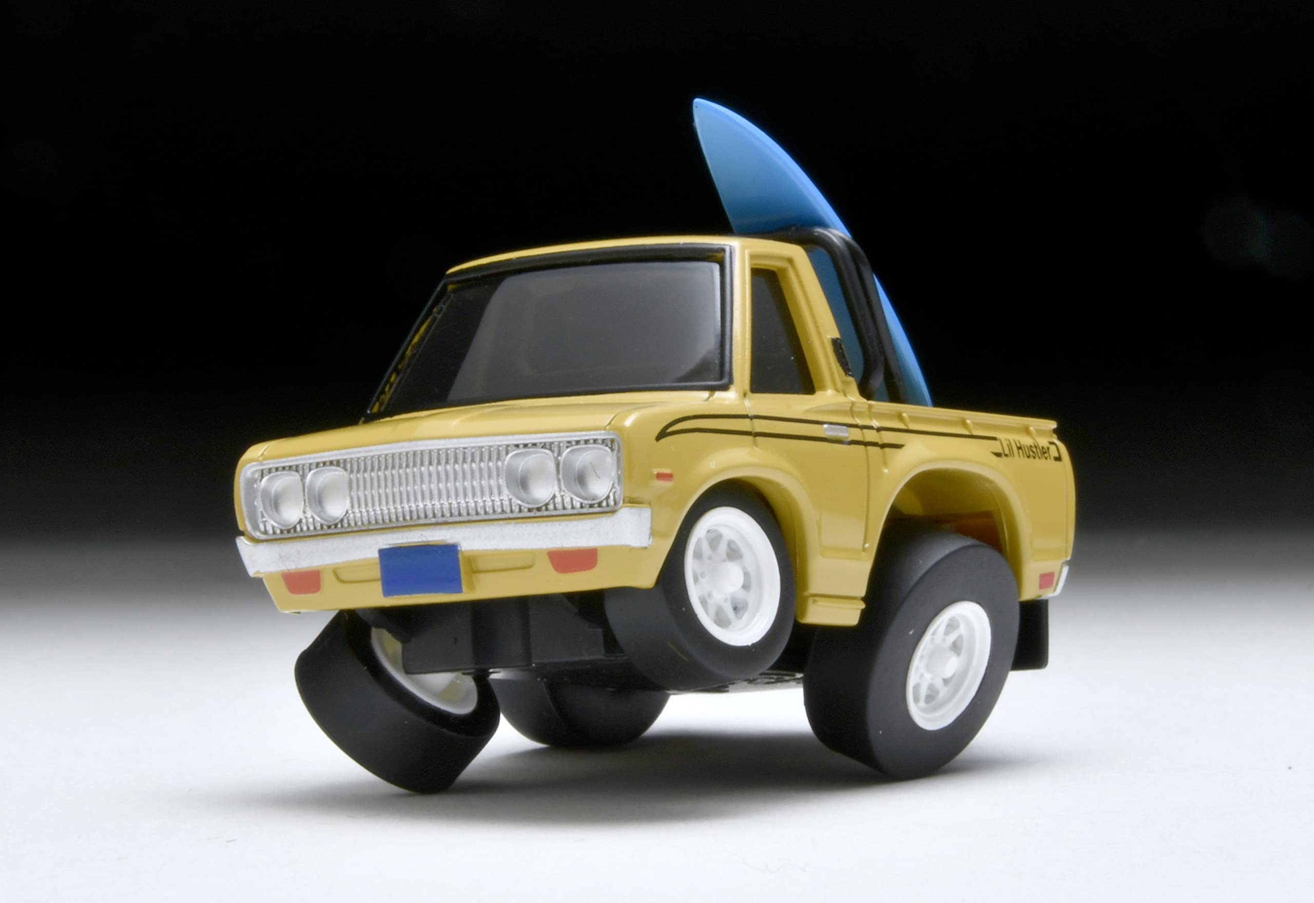 Tomytec Beige Datsun Truck with Surfboard - Compact Choro Q QS-03B Model- Japan Figure Store - #1 Bring To You The Best Japanese Goods