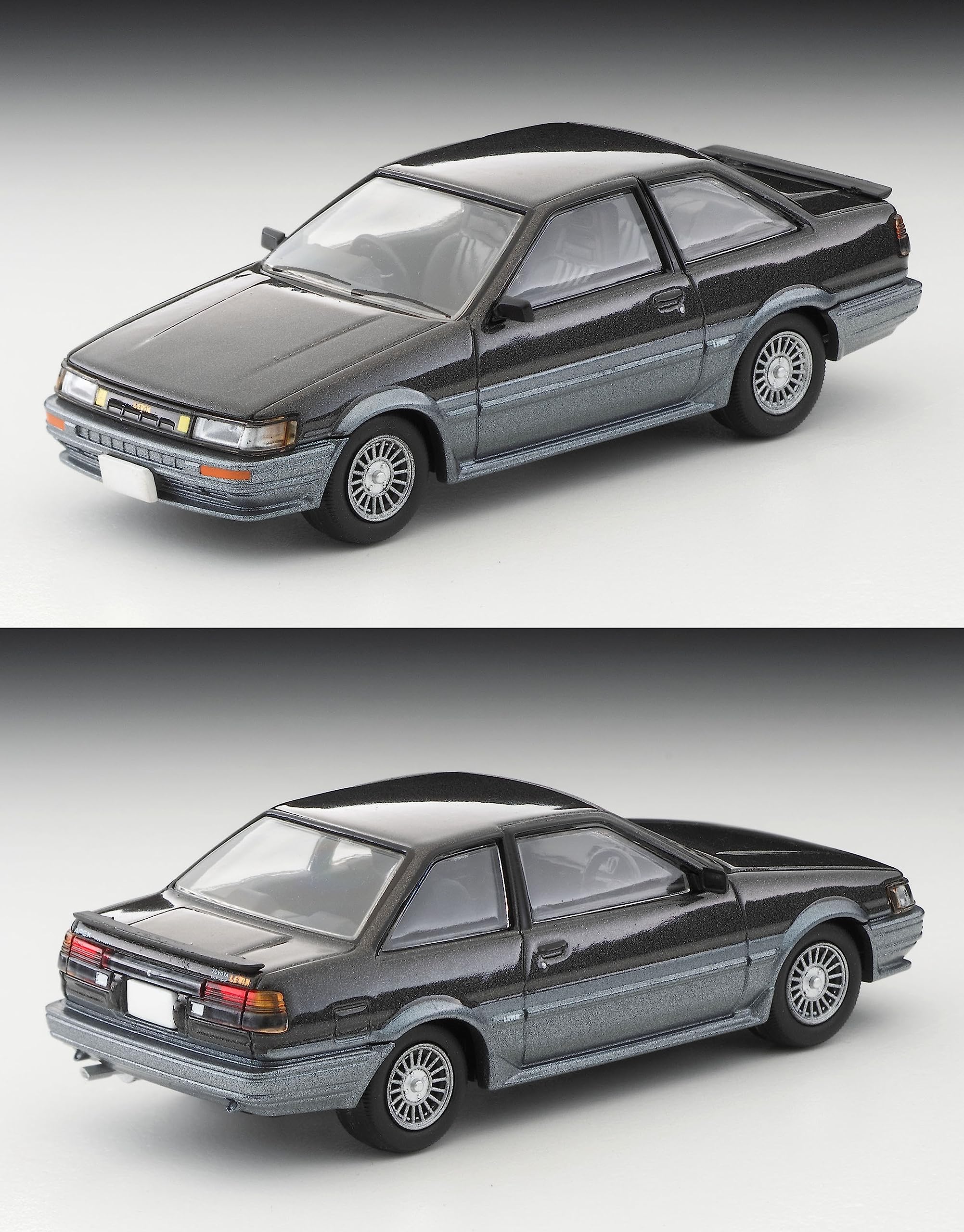 Tomytec Vintage Neo Toyota Corolla Levin 2-Door GT-Apex Scale 1/64 1985 Black Gray Finish- Japan Figure Store - #1 Bring To You The Best Japanese Goods