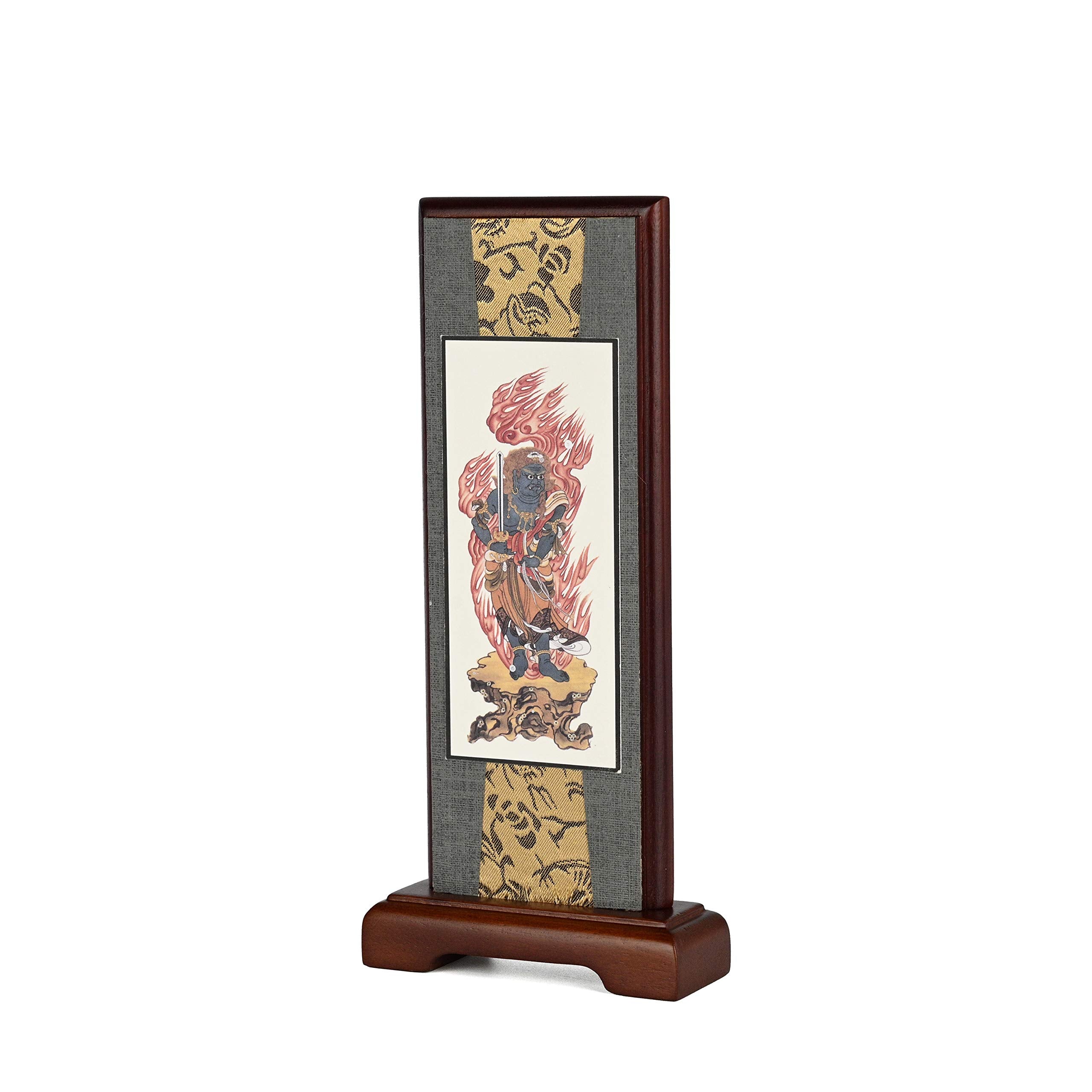 Toshikobo Fudo Myoo Stand Hanging Scroll Wooden Frame 20x9cm Walnut- Japan Figure Store - #1 Bring To You The Best Japanese Goods