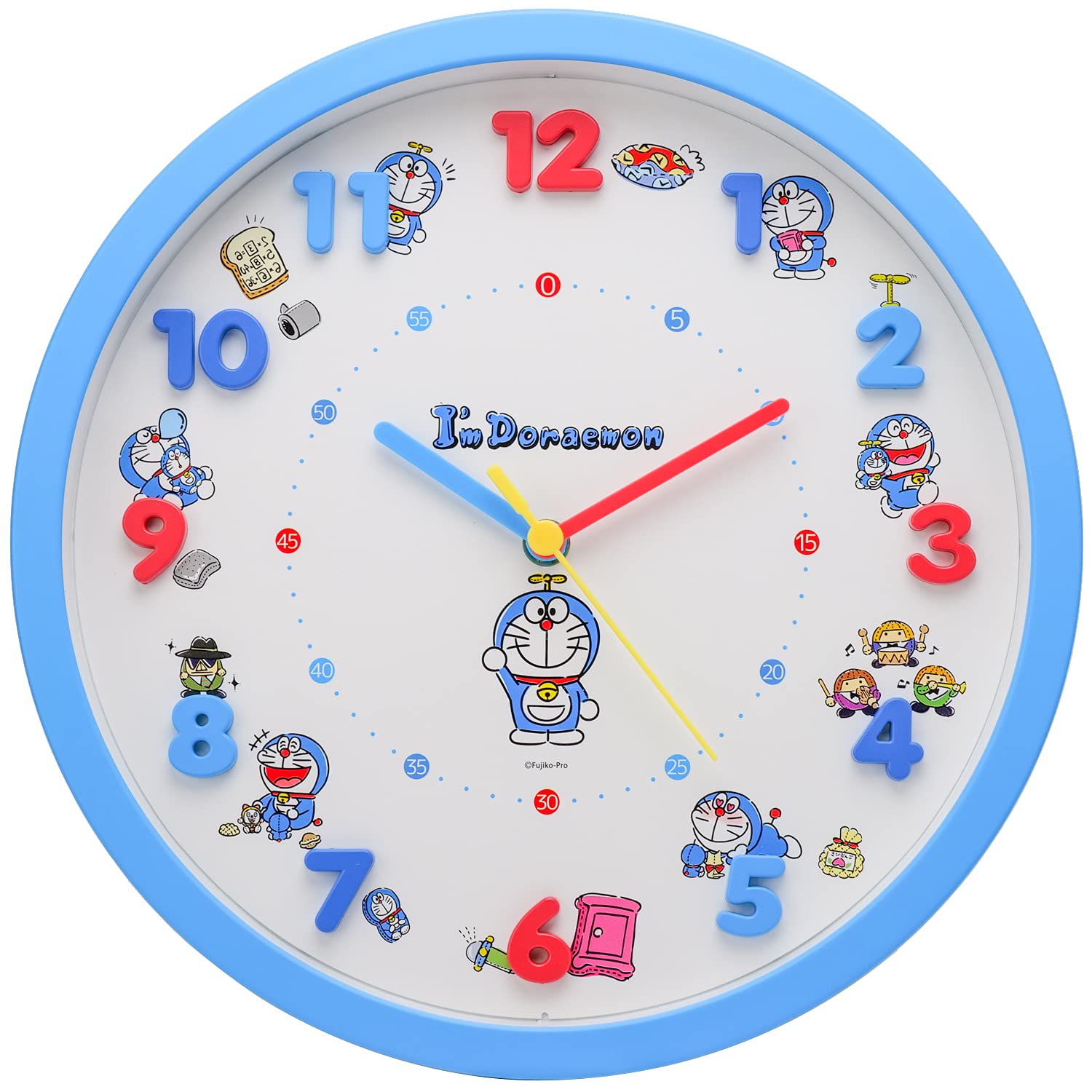 T'S FACTORY Doraemon Icon Wall Clock Blue- Japan Figure Store - #1 Bring To You The Best Japanese Goods