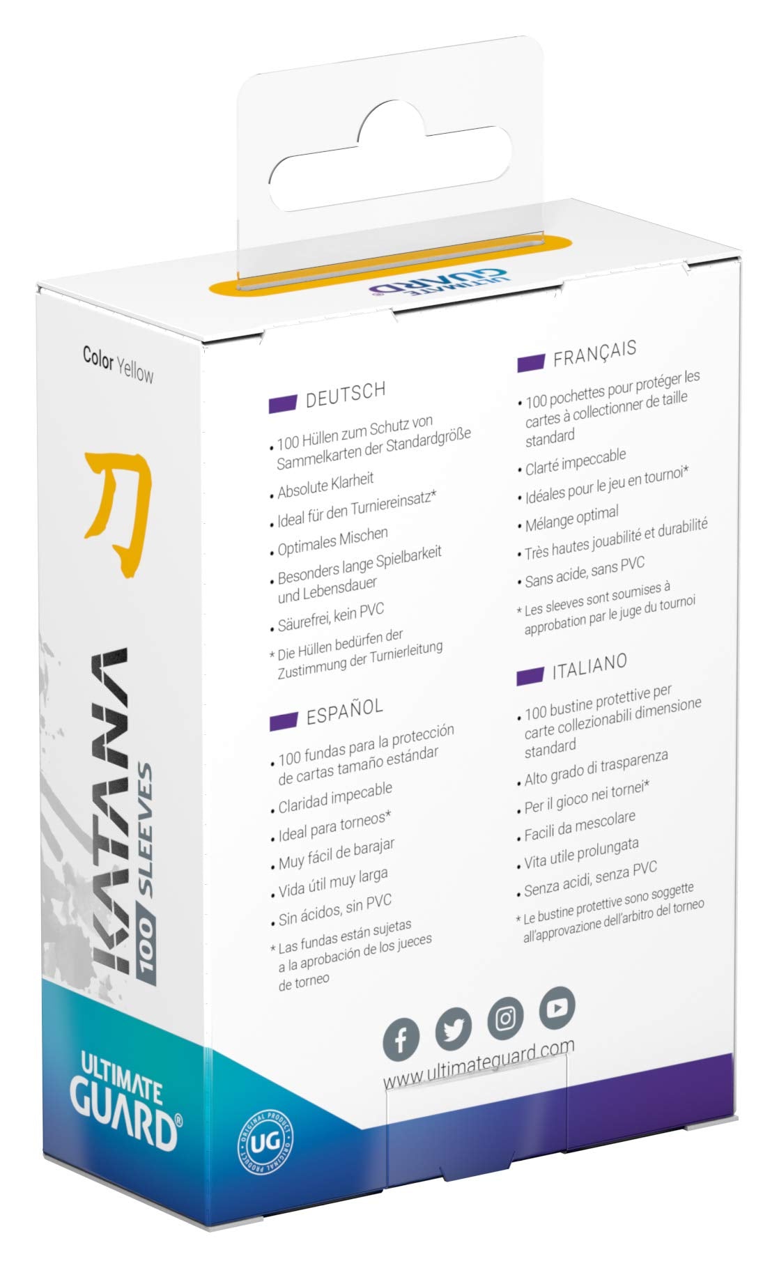 Ultimate Guard Katana Sleeves Standard Size Yellow X 100 Set- Japan Figure Store - #1 Bring To You The Best Japanese Goods