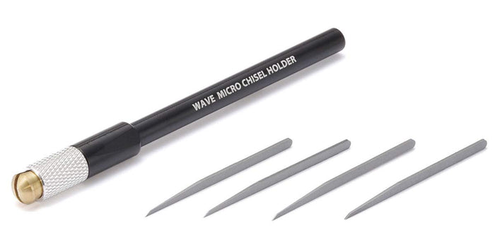 WAVE Hobby Tool Micro Chisel Black W/ 4 Blades- Japan Figure Store - #1 Bring To You The Best Japanese Goods