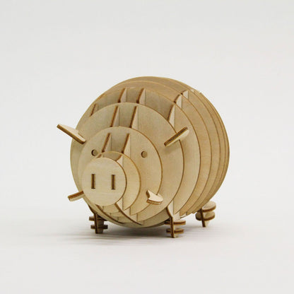 A-ZONE Wooden Art Ki-Gu-Mi Pig Coin Box- Japan Figure Store - #1 Bring To You The Best Japanese Goods
