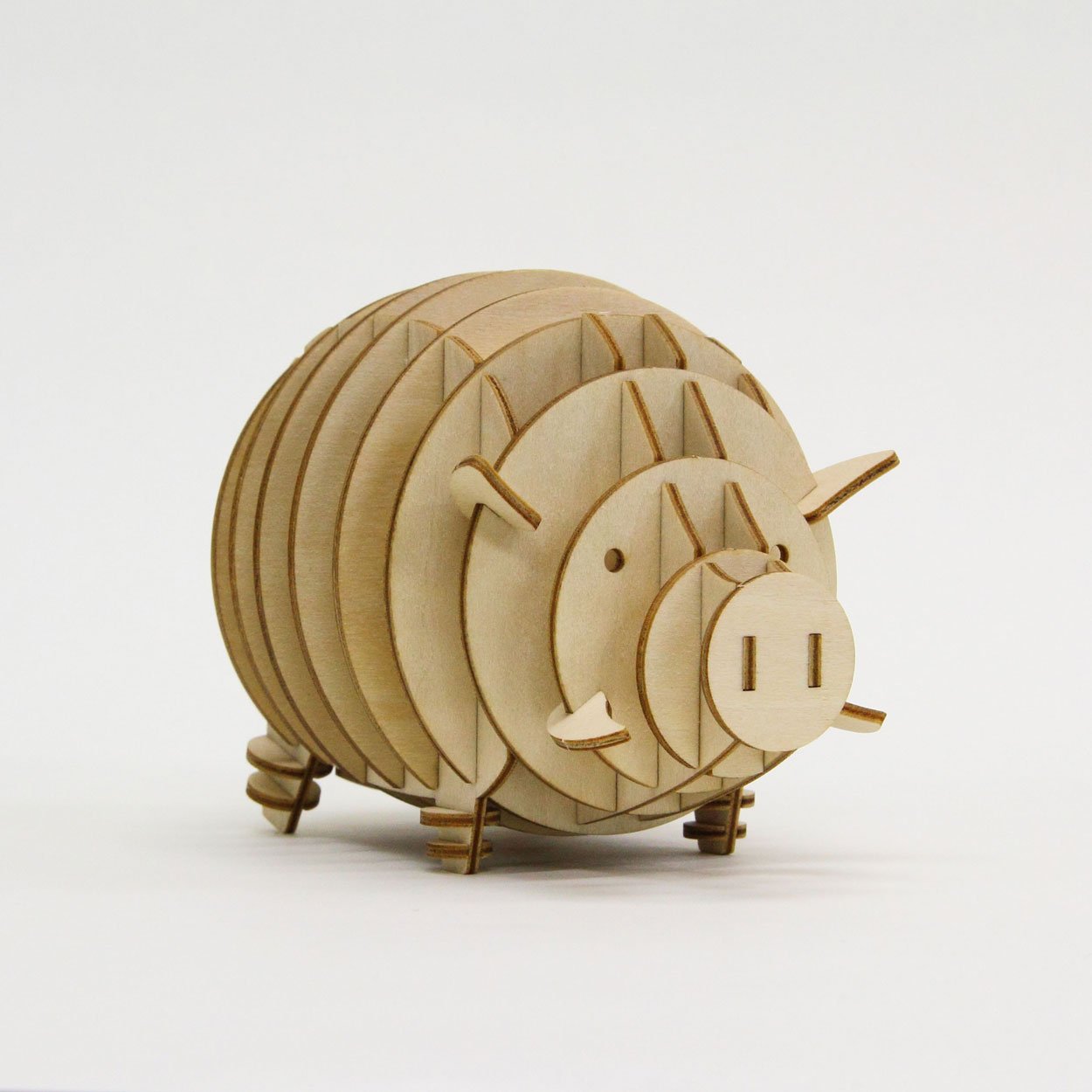 A-ZONE Wooden Art Ki-Gu-Mi Pig Coin Box- Japan Figure Store - #1 Bring To You The Best Japanese Goods