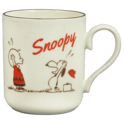 Snoopy Retro Mug With Wooden Gift Box Charlie Brown White- Japan Figure Store - #1 Bring To You The Best Japanese Goods